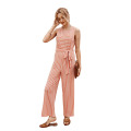 Hot Style New Summer Striped Jumpsuit Fashion Life Vest Casual Women′s Pants